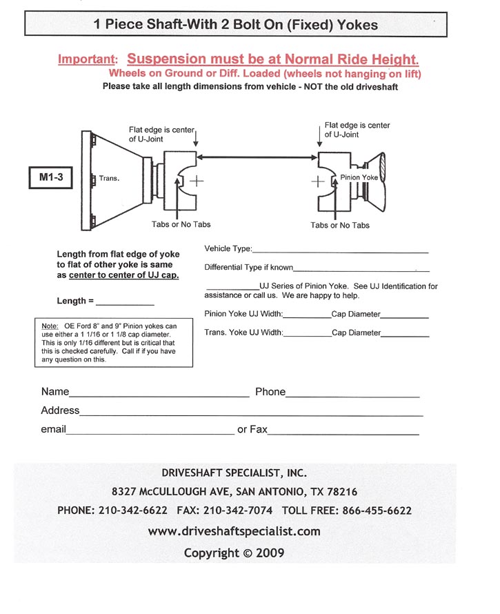 Dodge truck driveshafts page